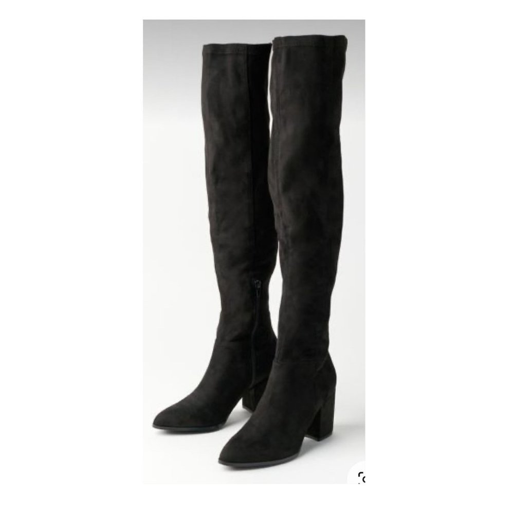 Steve Madden Jacey over-the-Knee Black Microsuede Boots Women's Size 7.5 - Picture 10 of 11